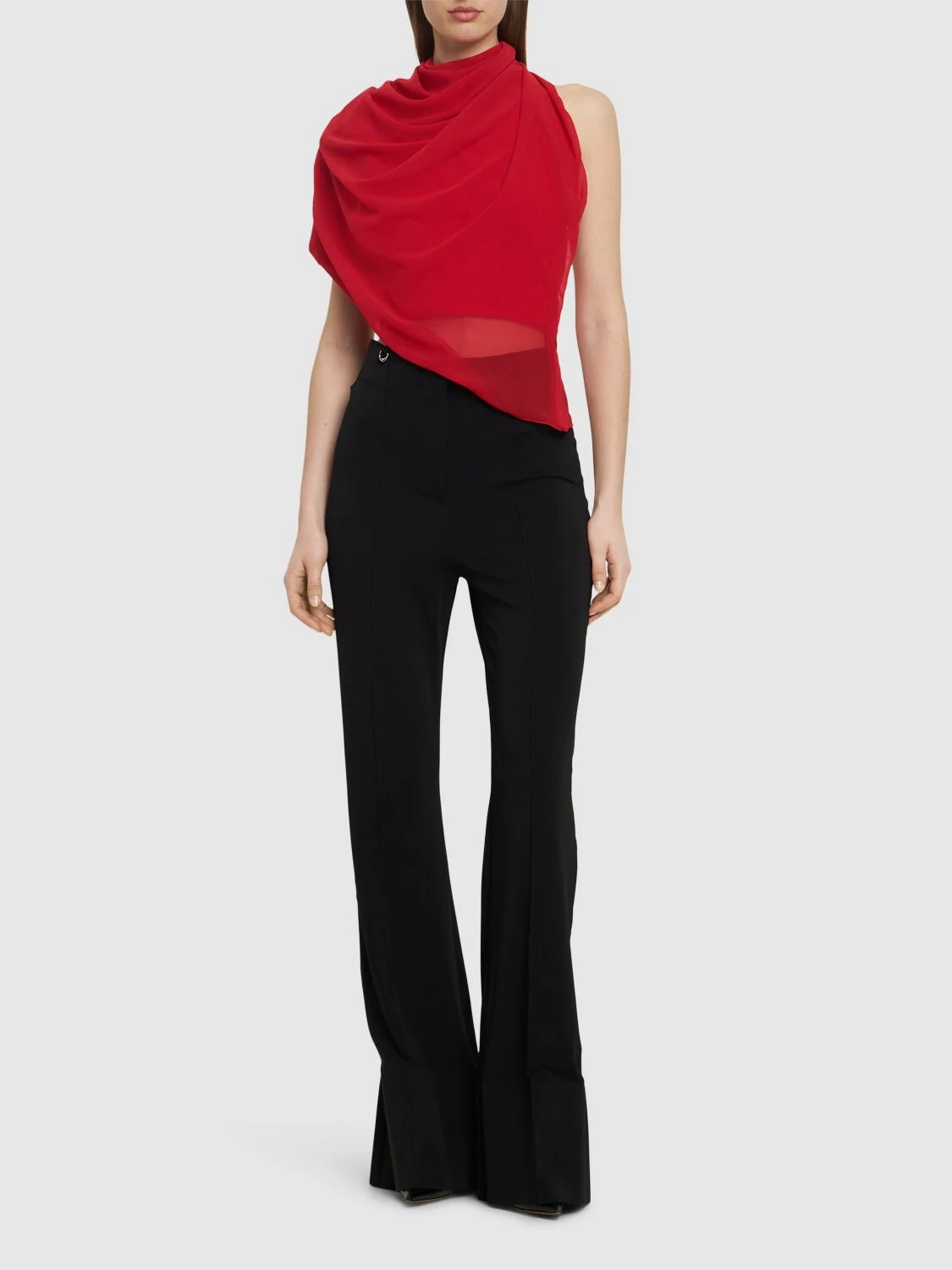 Le Haut Pablo draped mesh crop top