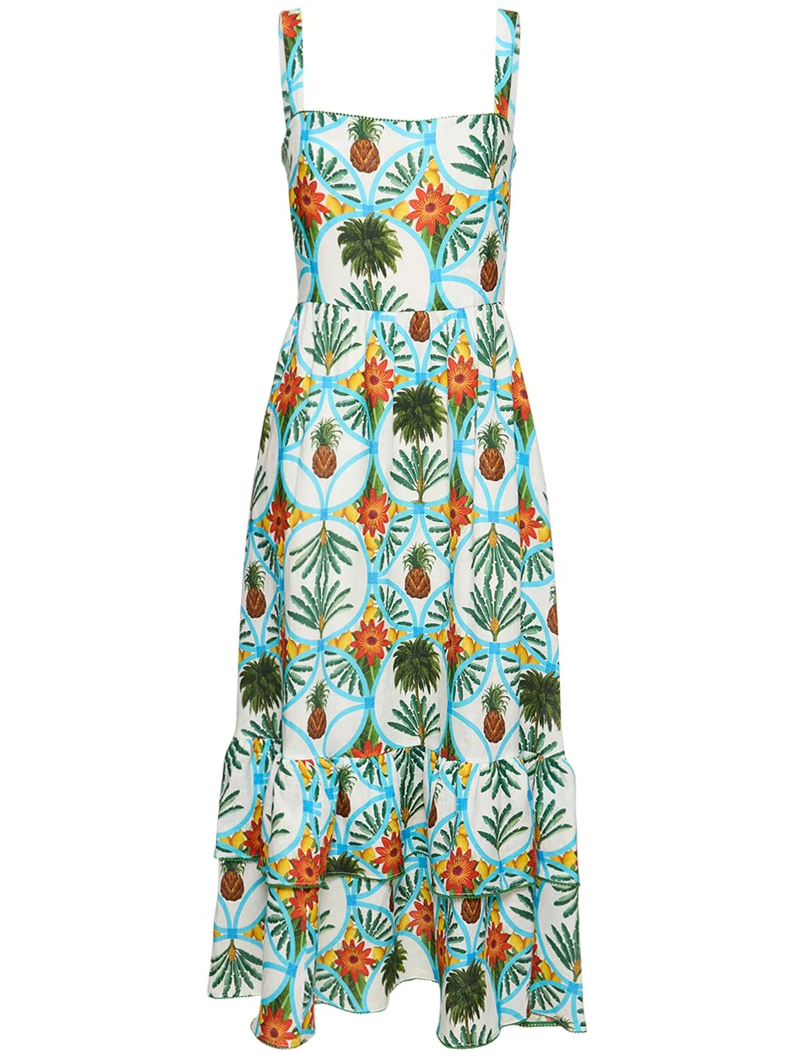 Dani printed linen midi dress