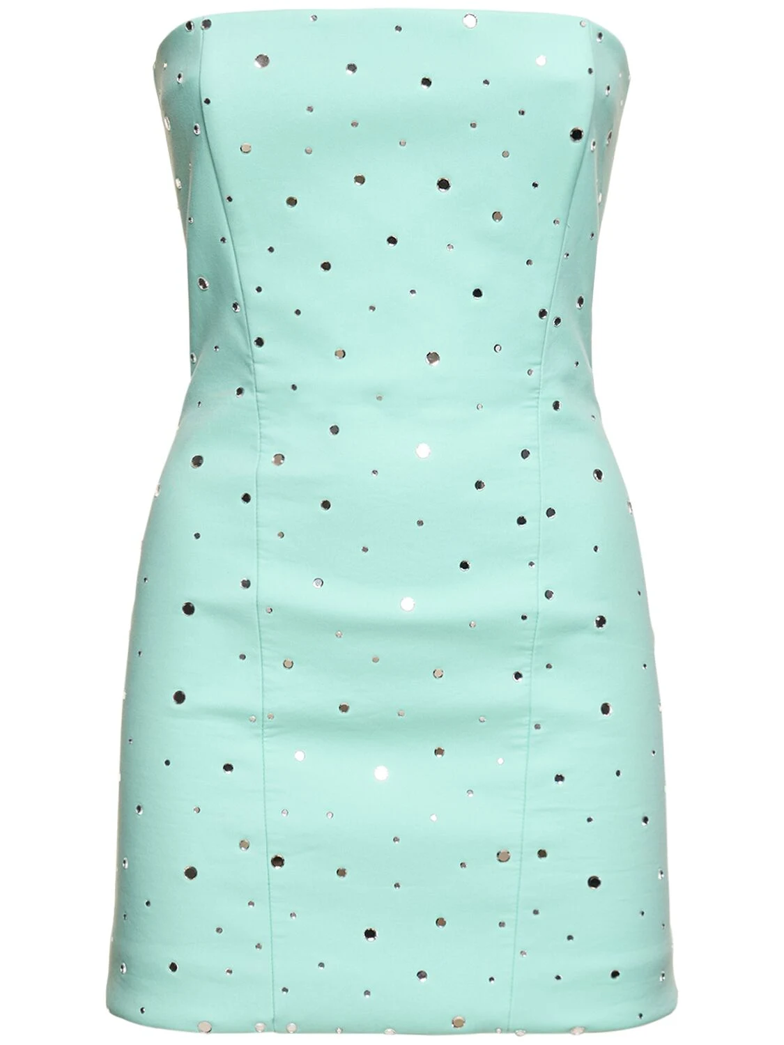 Embellished strapless mini dress