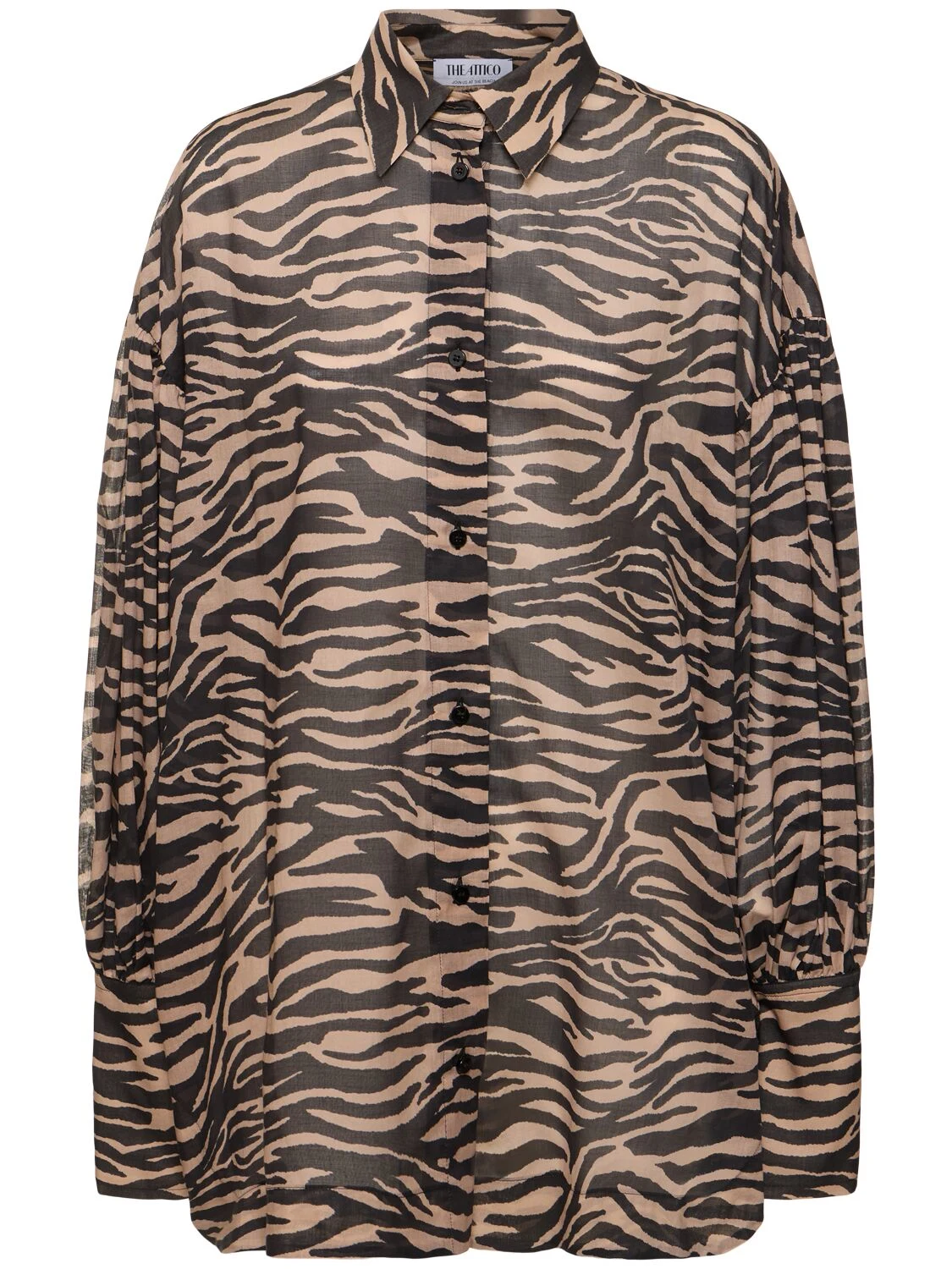 Printed mousseline oversized shirt