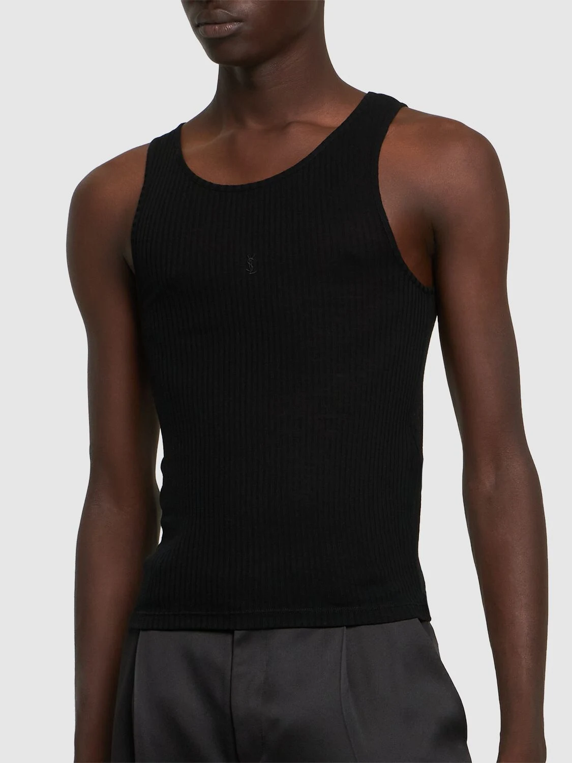 Cassandre ribbed wool tank top w/logo