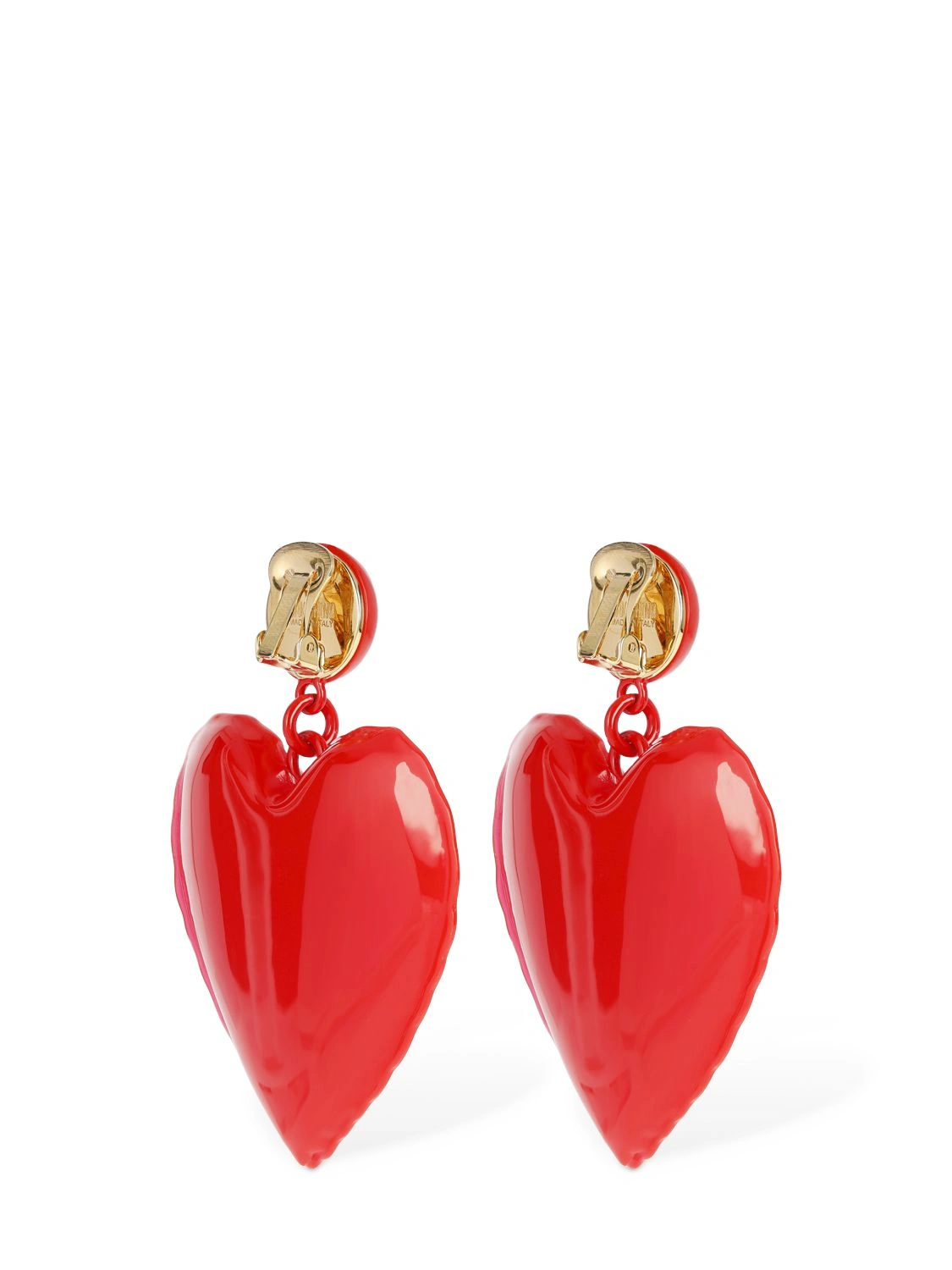 Inflatable heart drop clip-on earrings