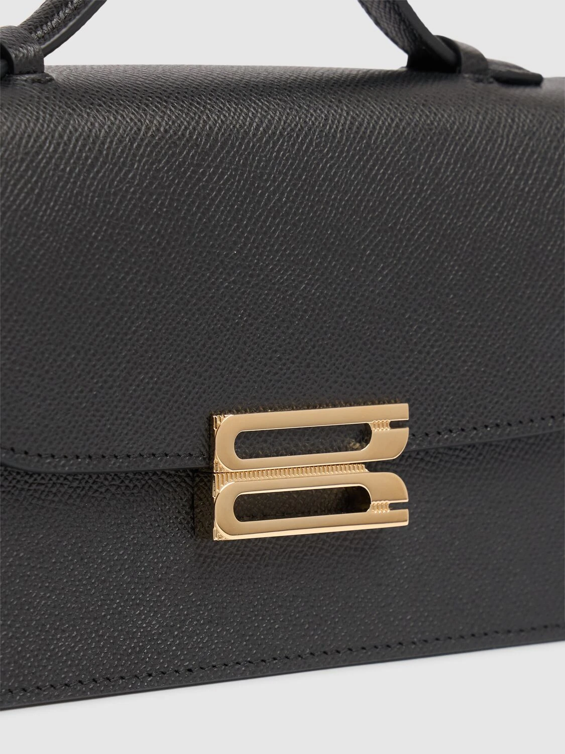 Mini Bbuckle leather top handle bag