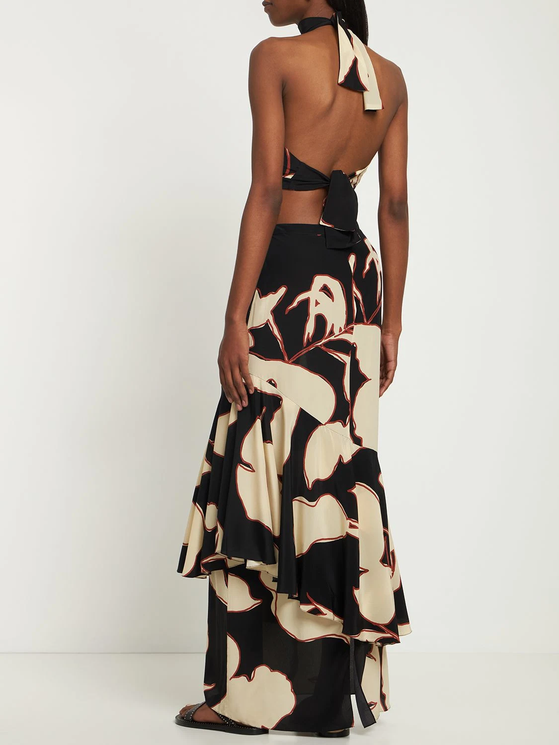 Pasado print silk crepe maxi dress