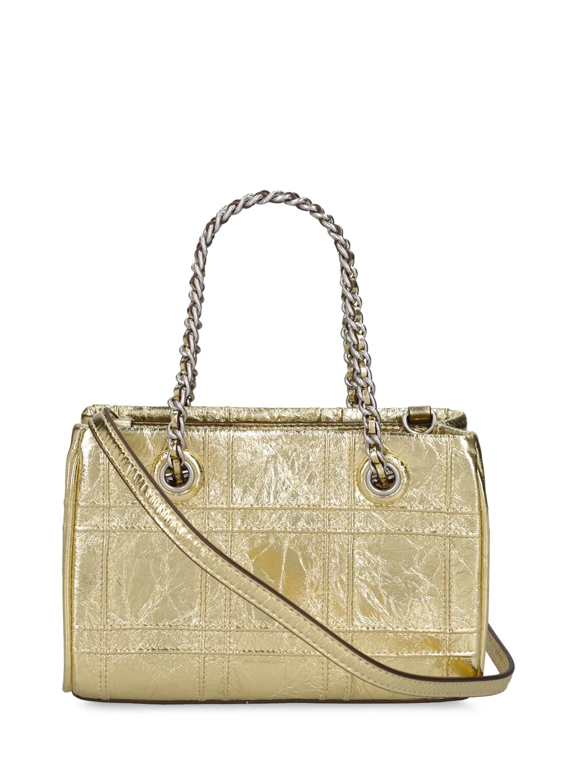 Mini Fleming soft metallic leather bag