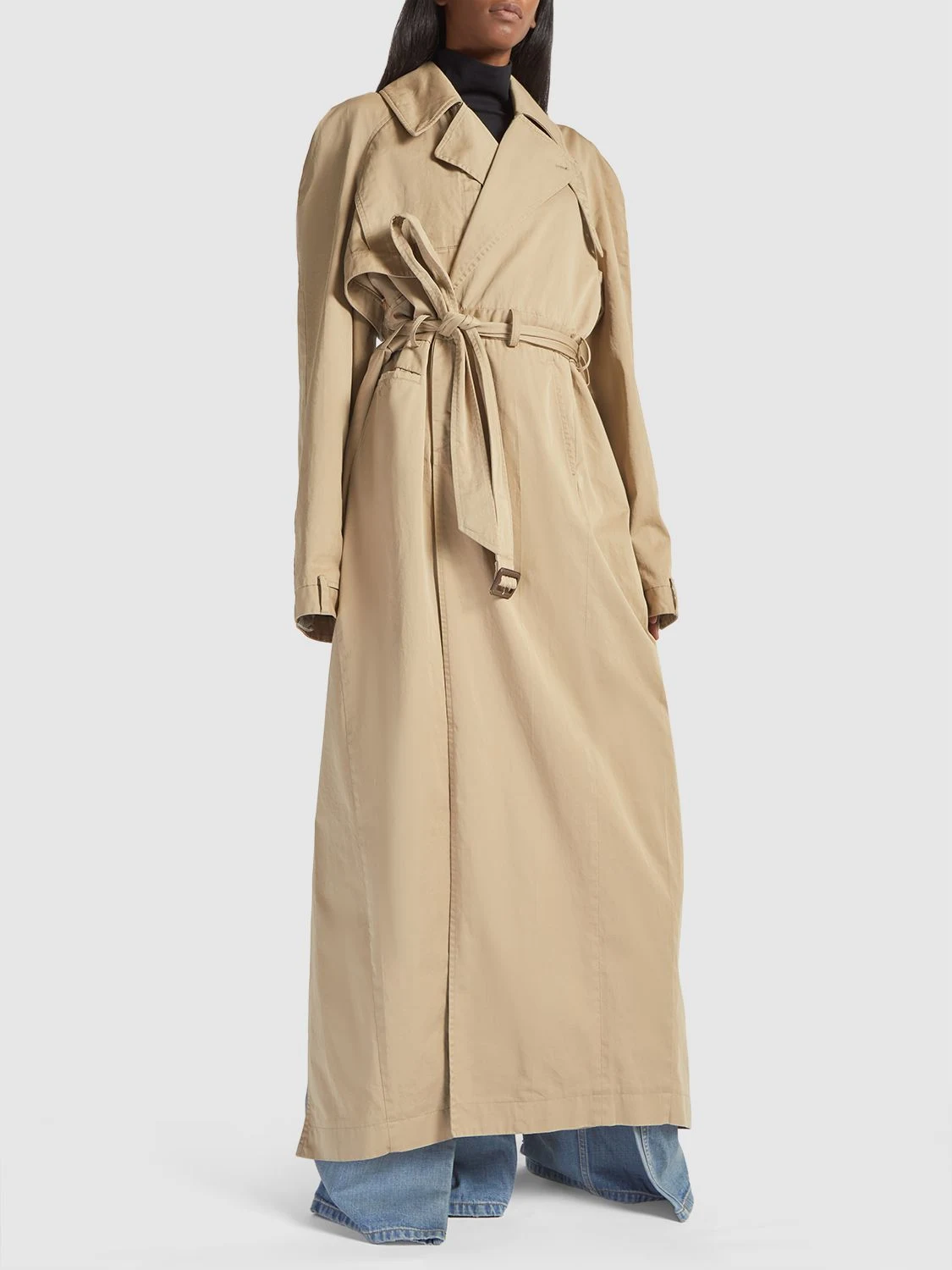 Cotton twill trench coat