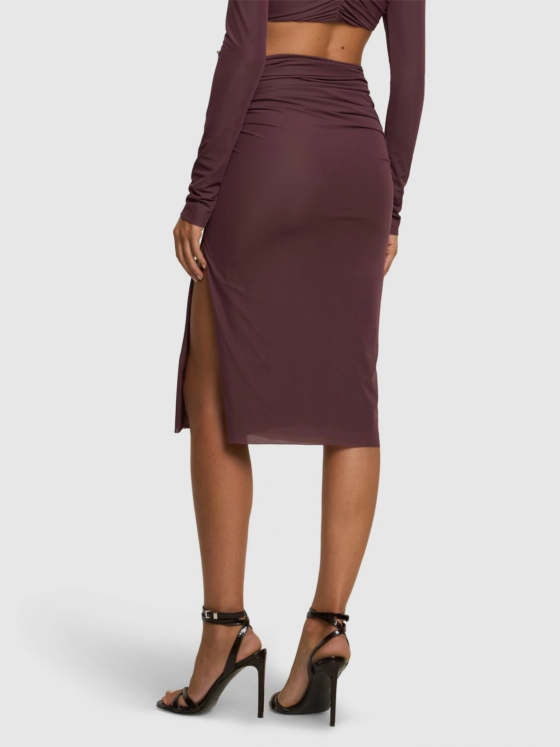 Venus sheer jersey midi skirt