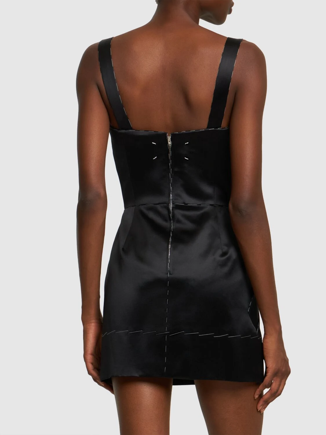 Duchesse satin mini corset dress