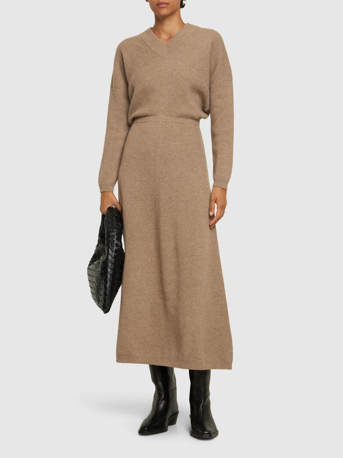 Cashmere knitted midi dress