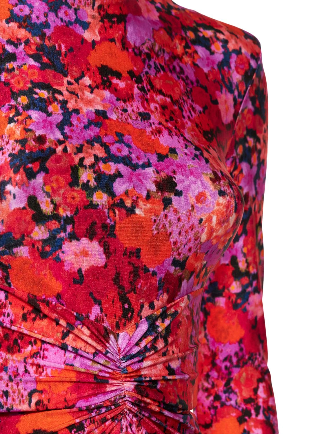 Printed stretch lycra midi dress