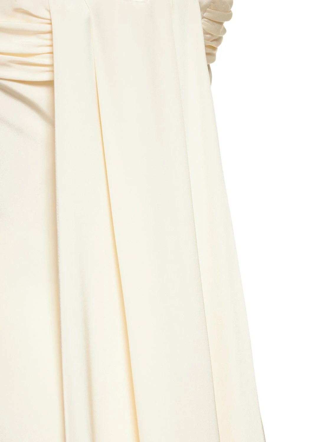 Silk maroccaine strapless column gown