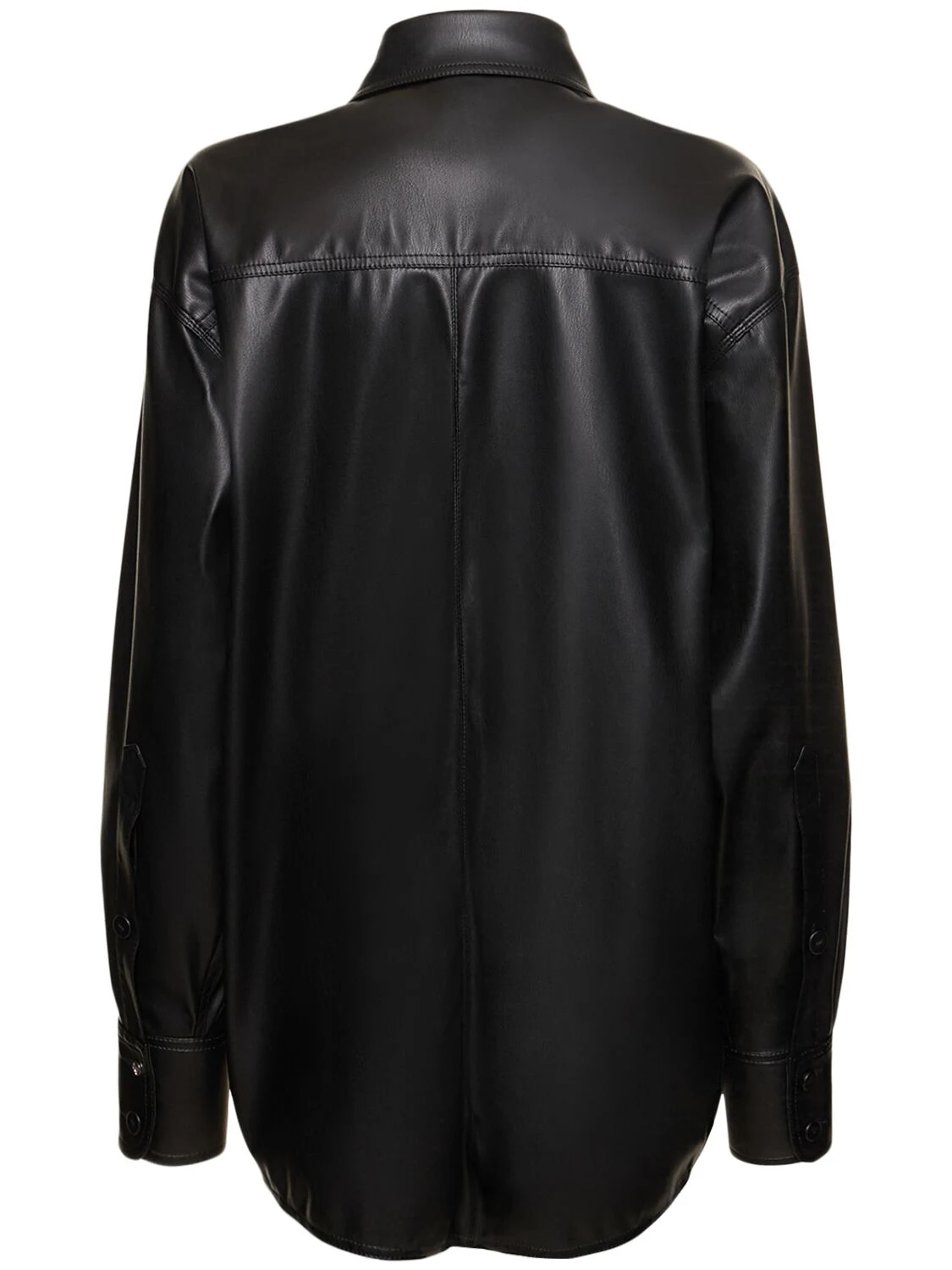 Faux leather oversized shirt