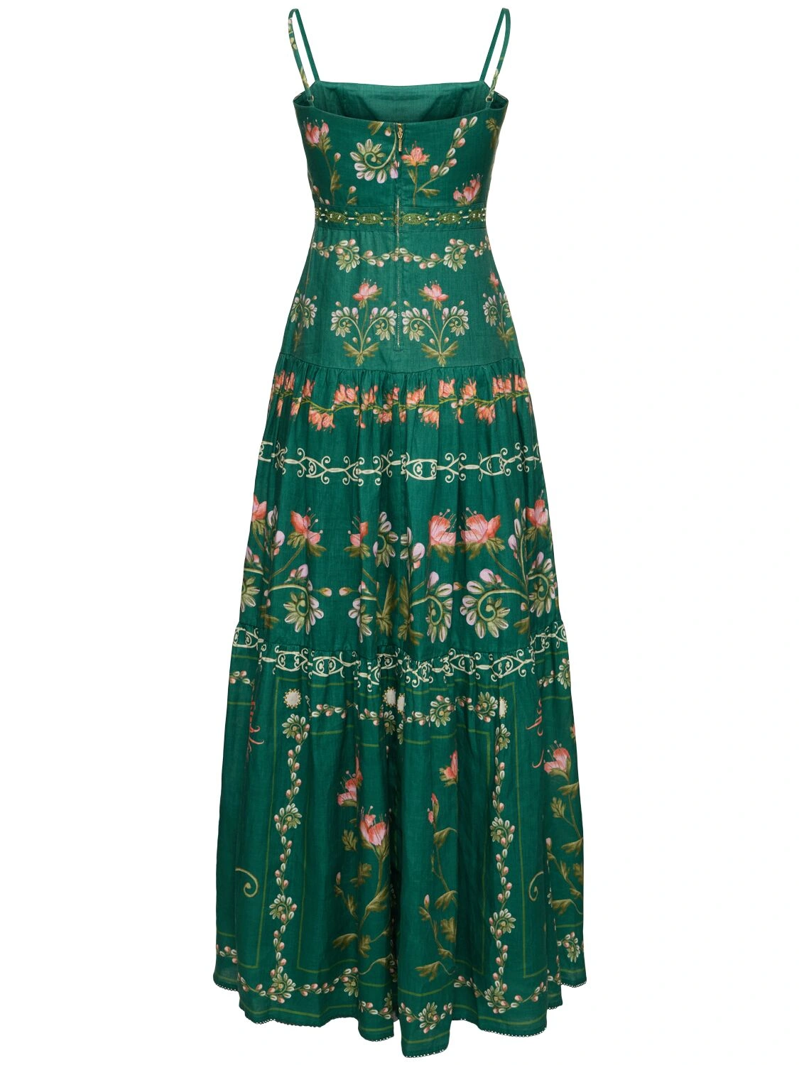 Lima printed linen long dress