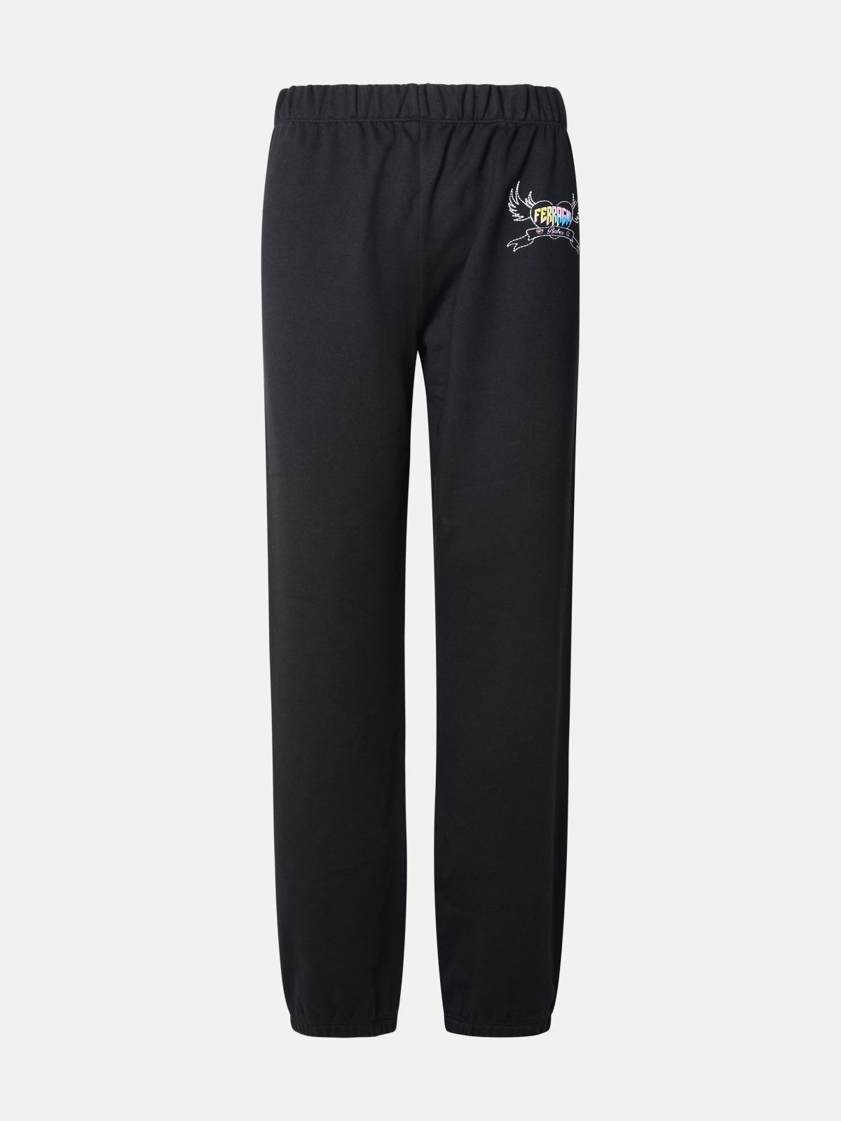 BLACK COTTON TRACK PANTS