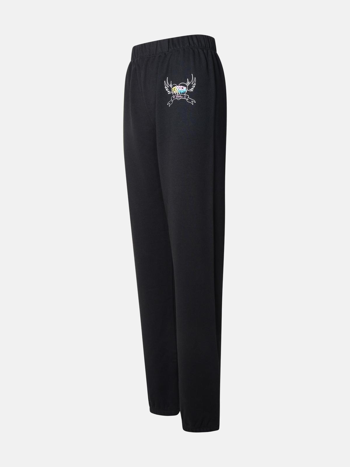 BLACK COTTON TRACK PANTS