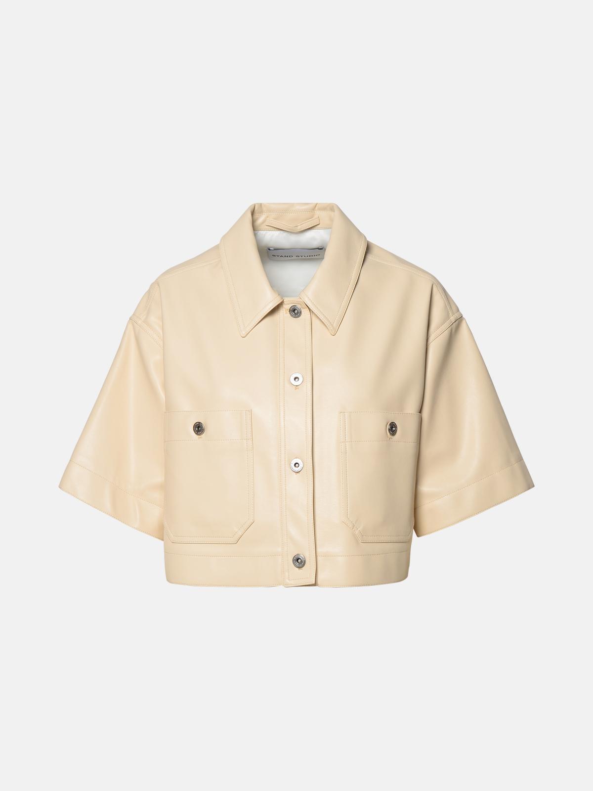 IVORY POLYURETHANE BLEND SHIRT