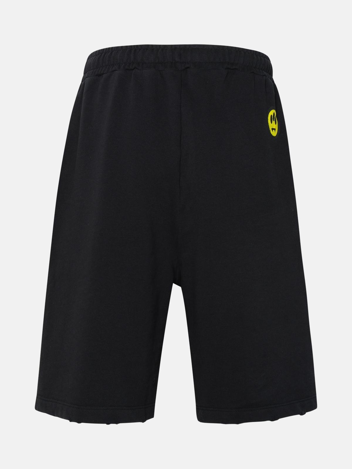 BLACK COTTON BERMUDA SHORTS