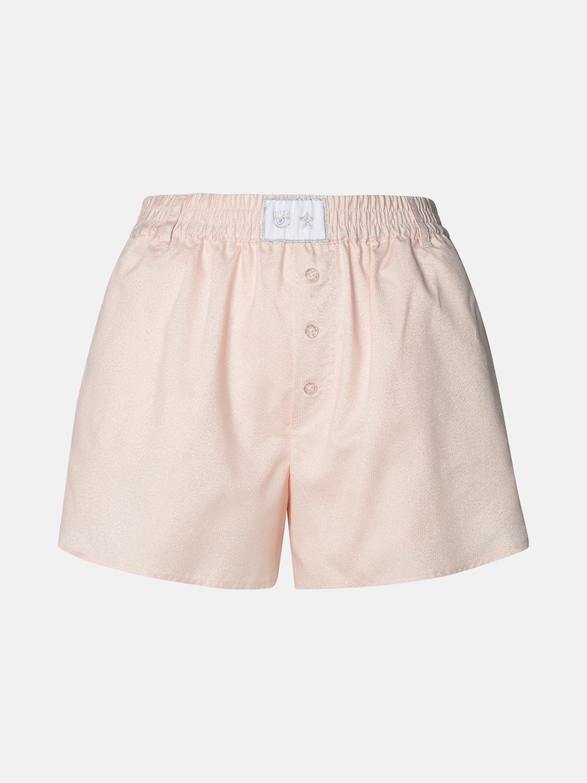 PINK VISCOSE BLEND SHORTS