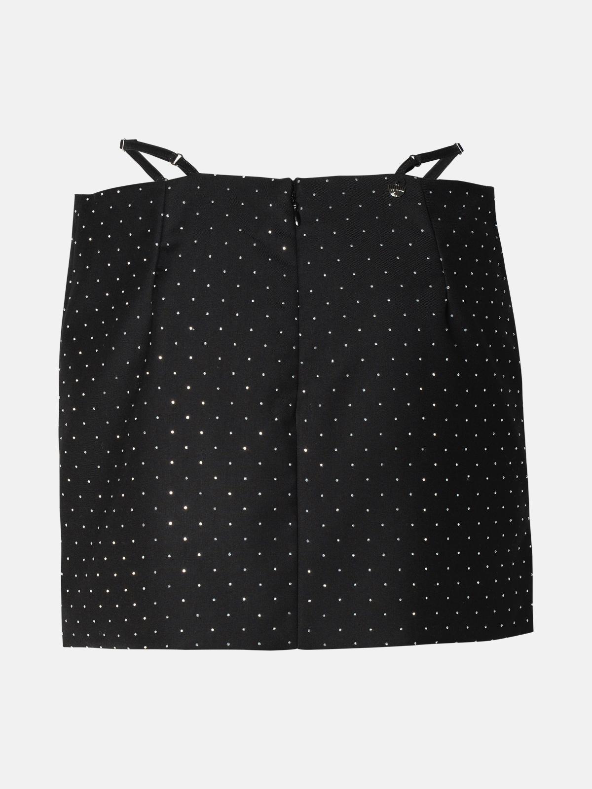 BLACK VISCOSE BLEND MINISKIRT