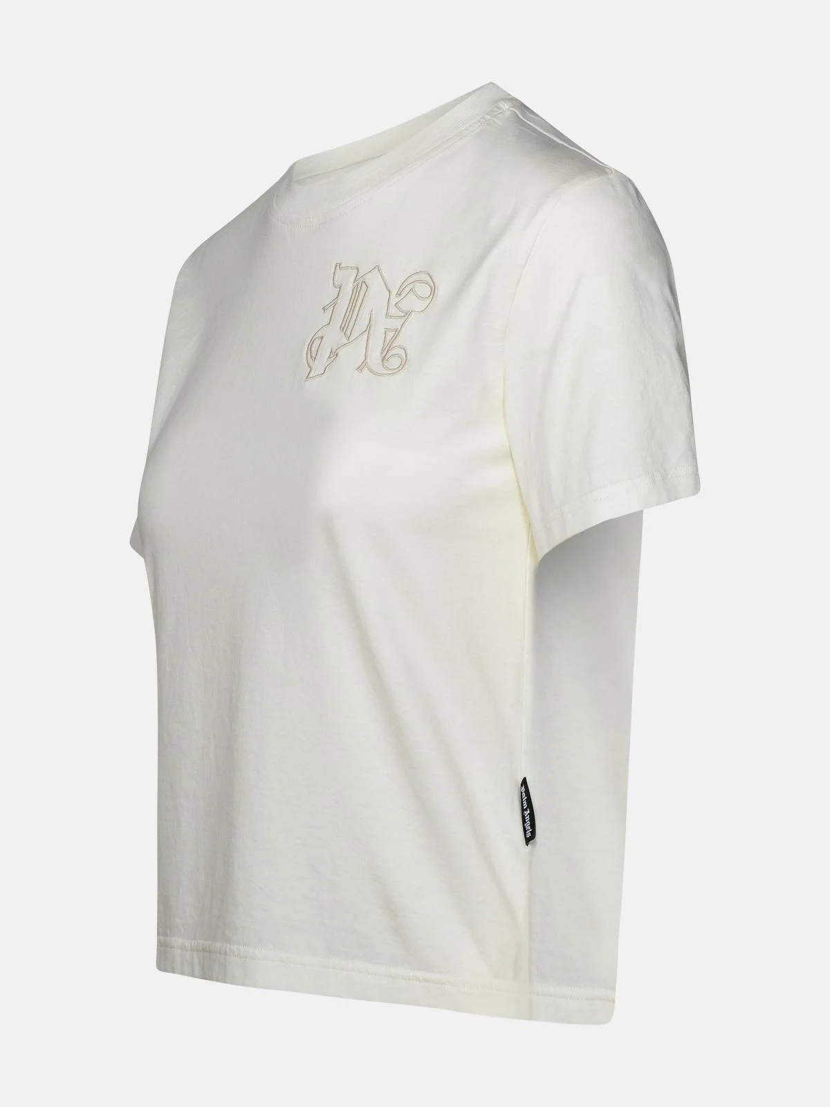 'MONOGRAM' IVORY COTTON T-SHIRT