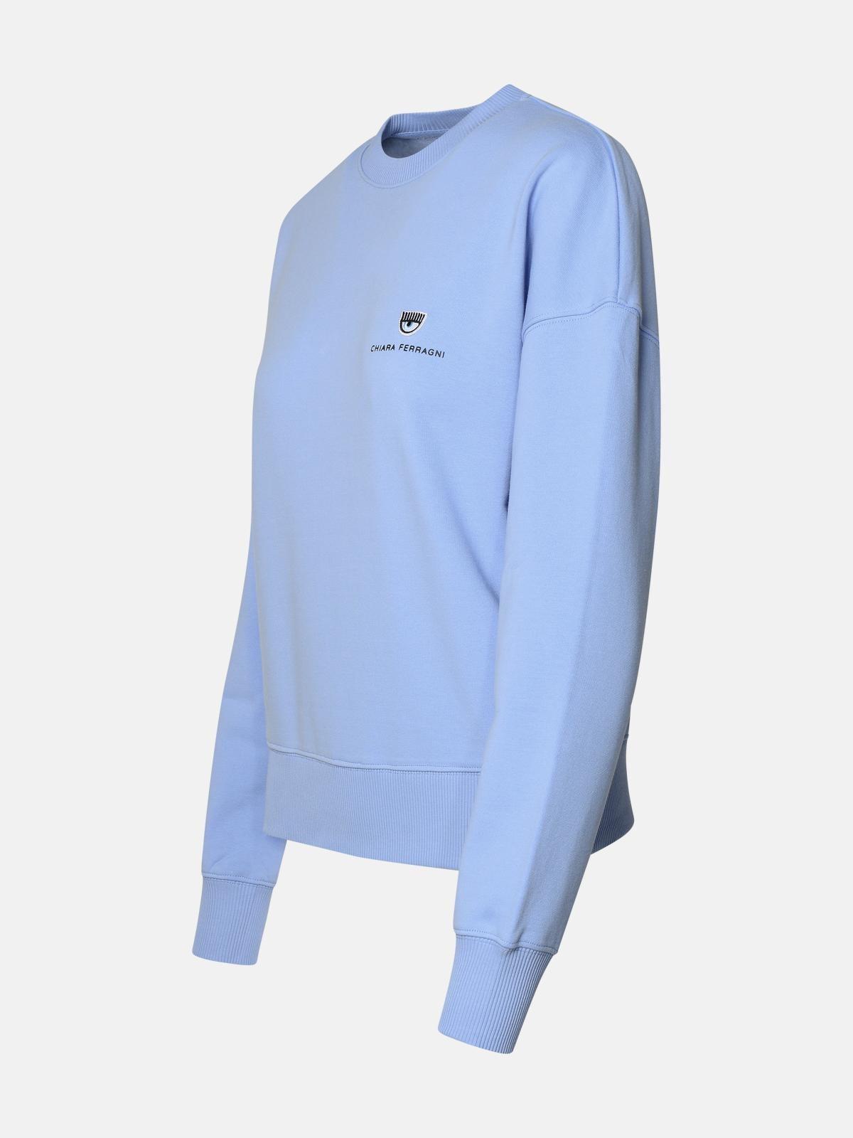 LIGHT BLUE COTTON BLEND SWEATSHIRT