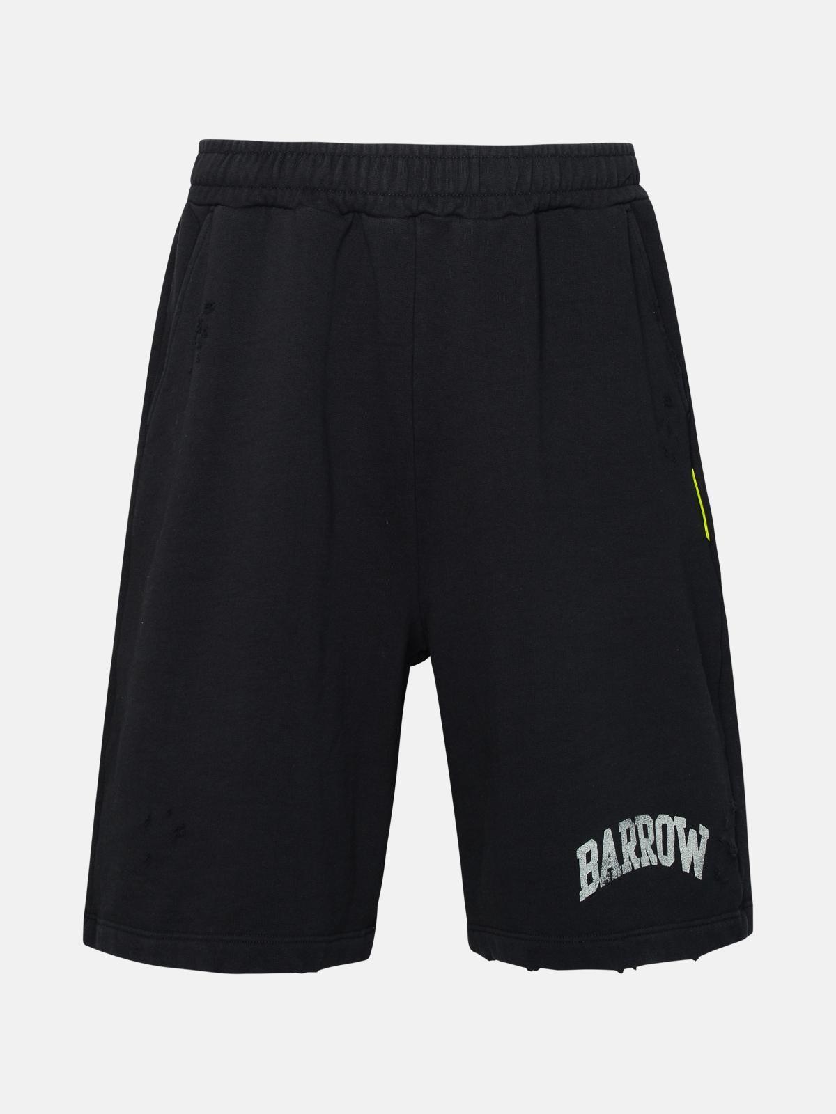 BLACK COTTON BERMUDA SHORTS