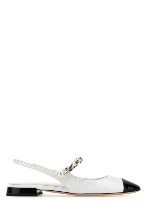 Miu Miu Woman White Leather Ballerinas