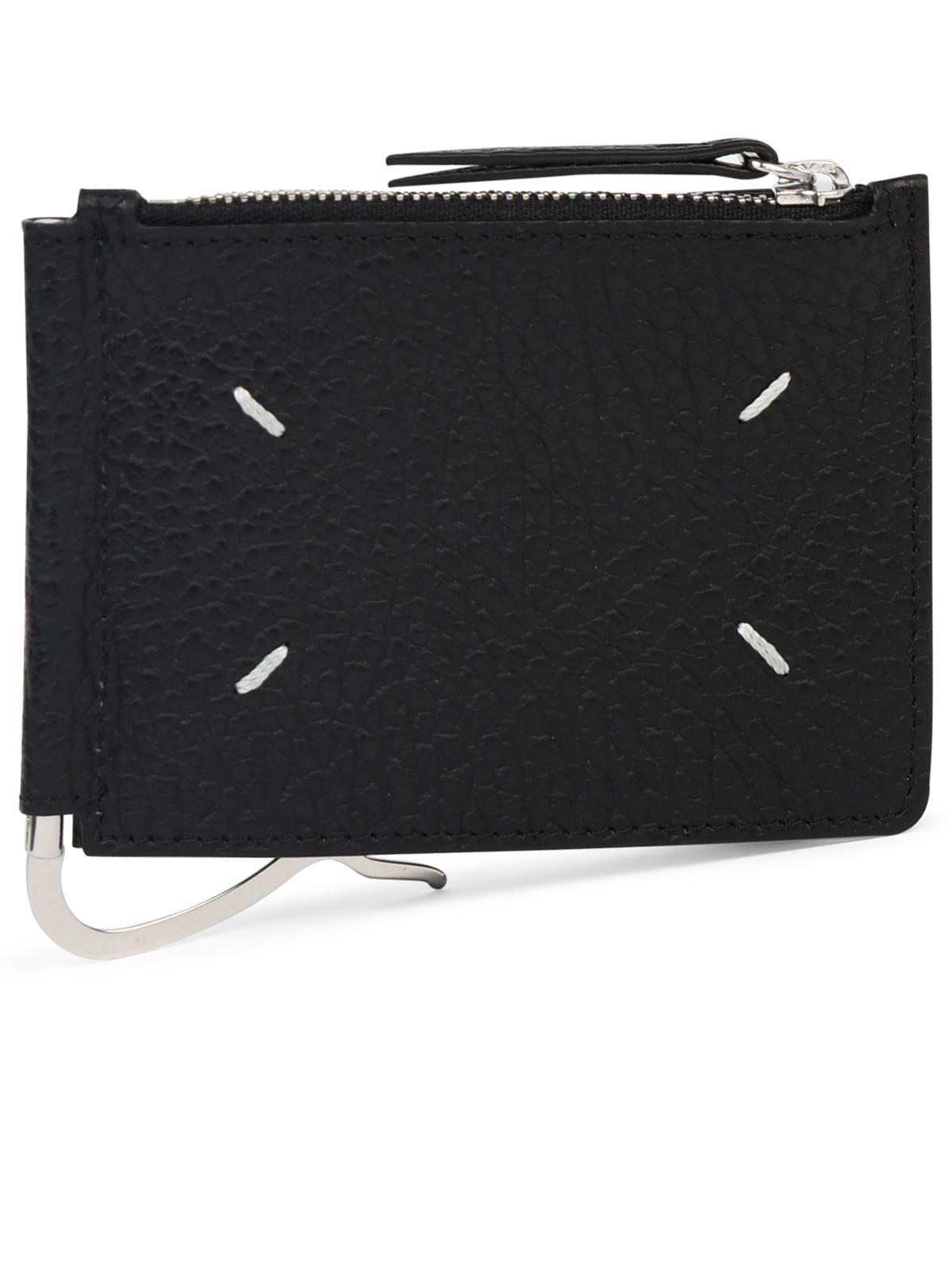 Maison Margiela 'Four Stitches' Black Leather Card Holder Woman