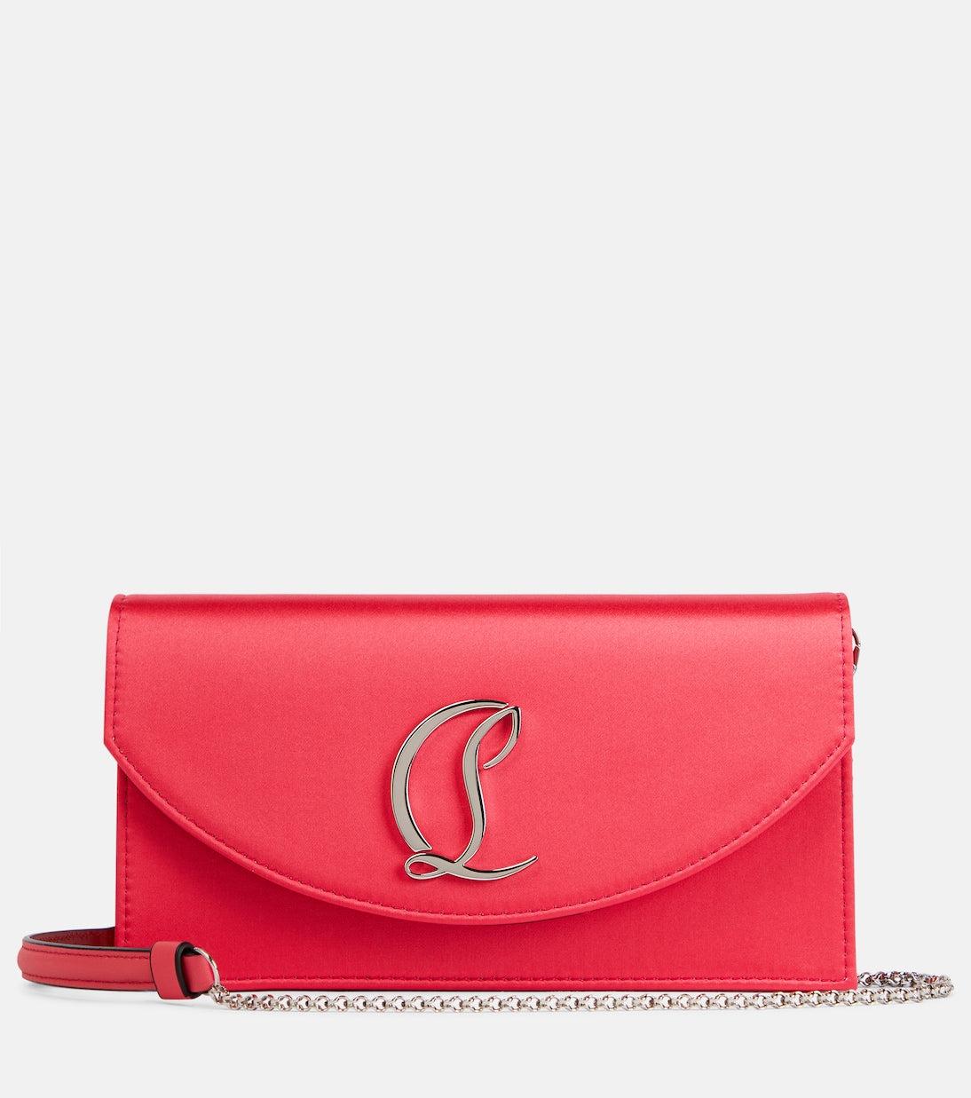 Loubi54 silk-satin clutch