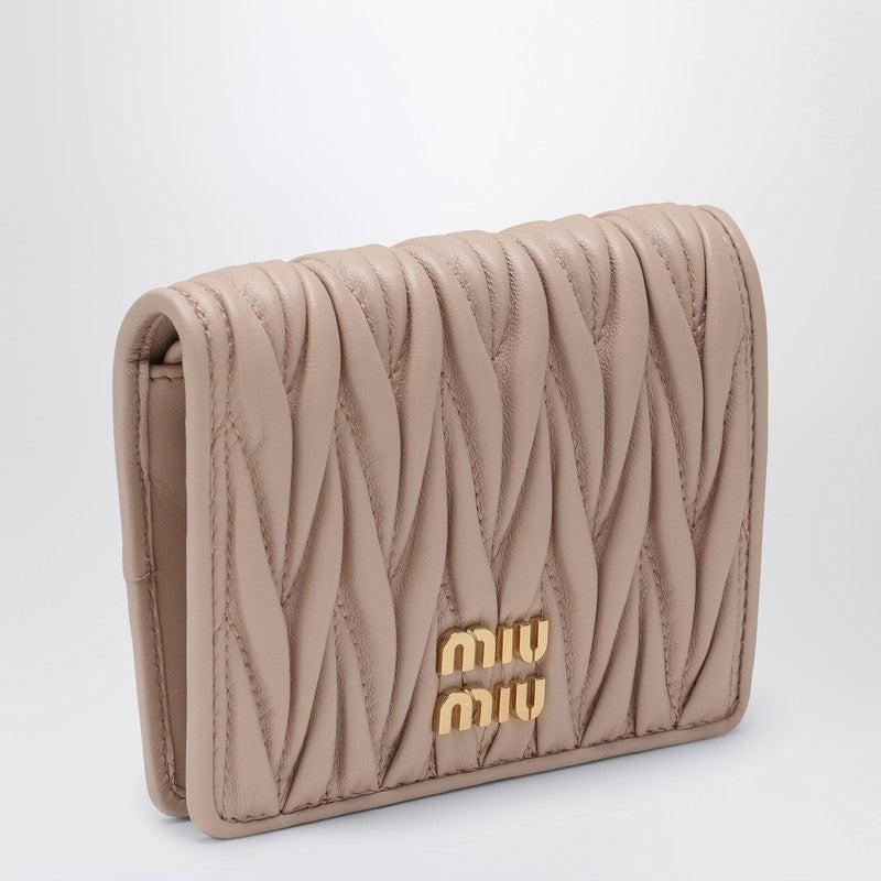 Miu Miu Powder Matelassé Leather Small Wallet Women