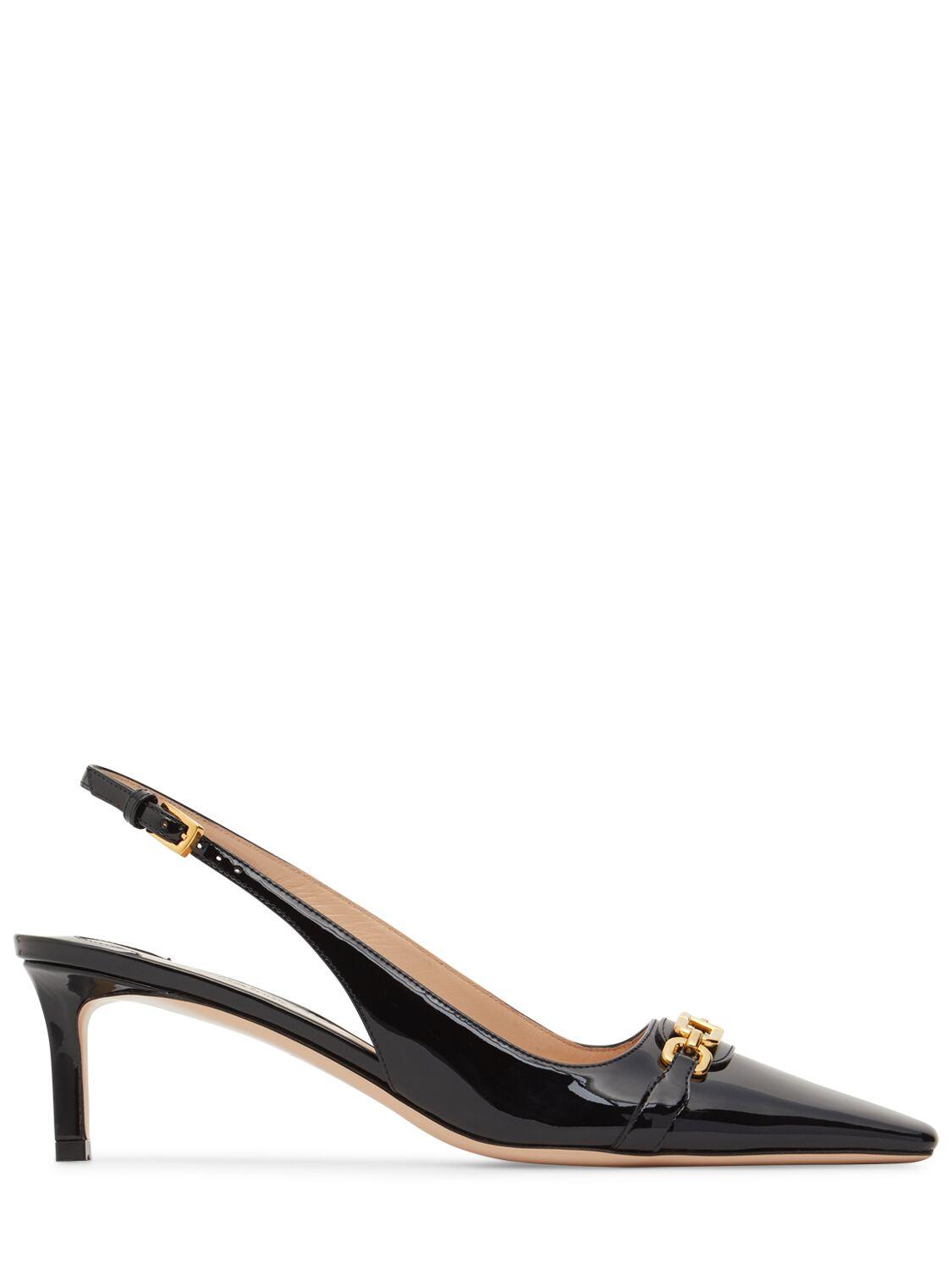 55mm Patent leather slingbacks