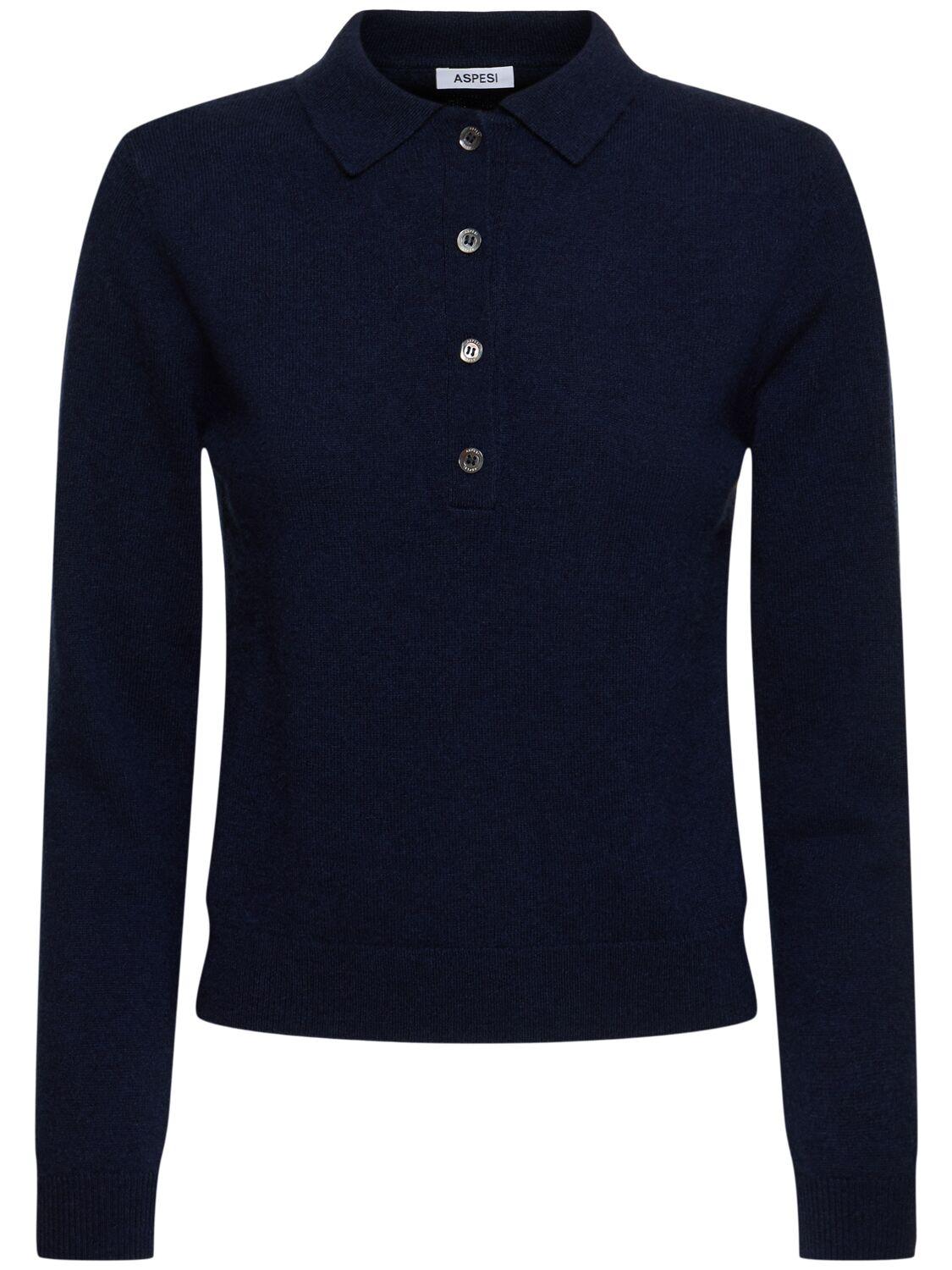 Cashmere knit polo sweater