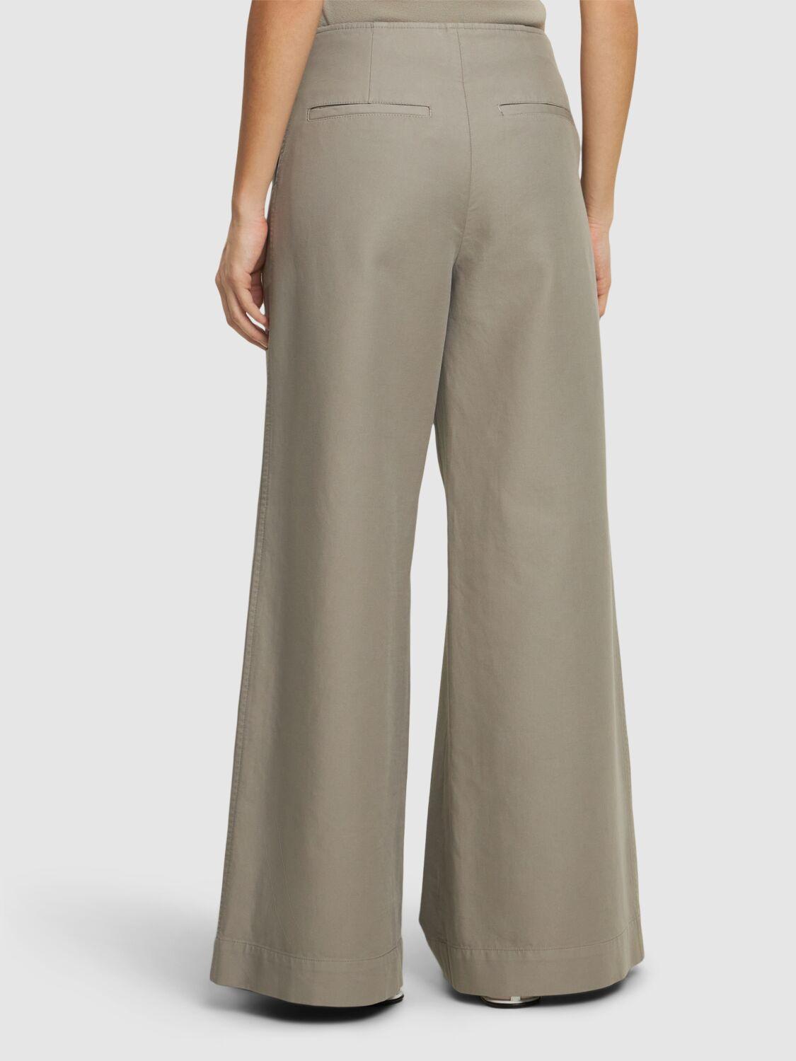 Zipped organic cotton wide pants