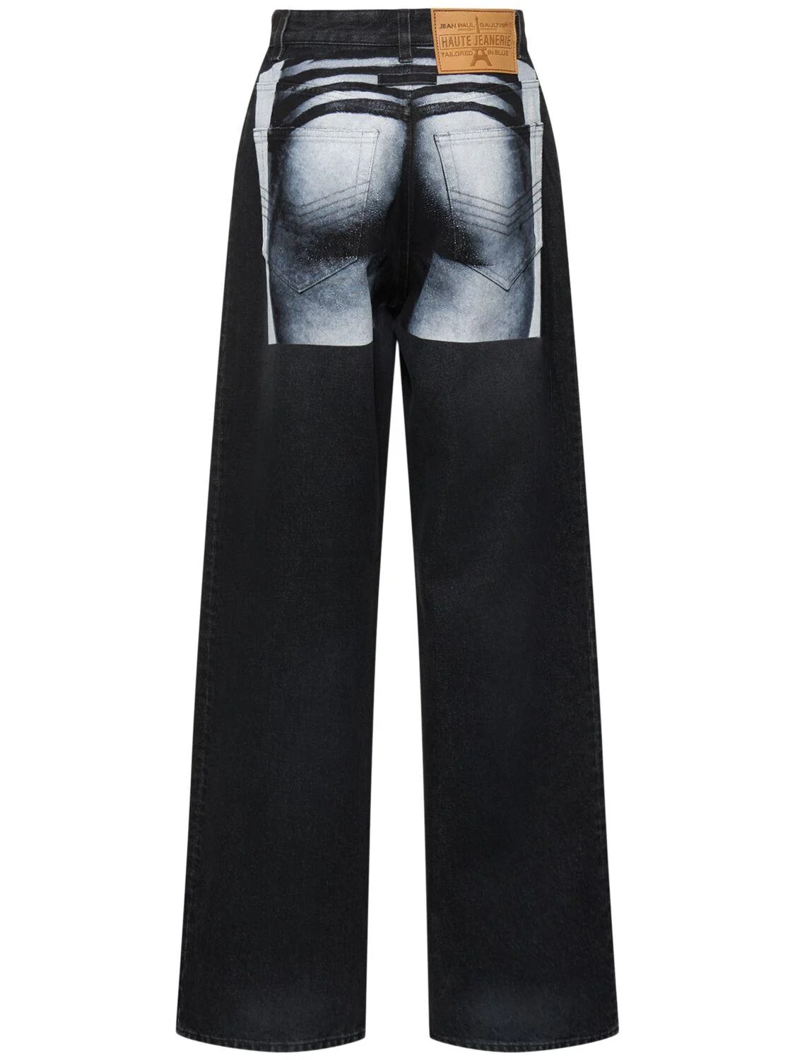 Body printed high rise boyfriend jeans