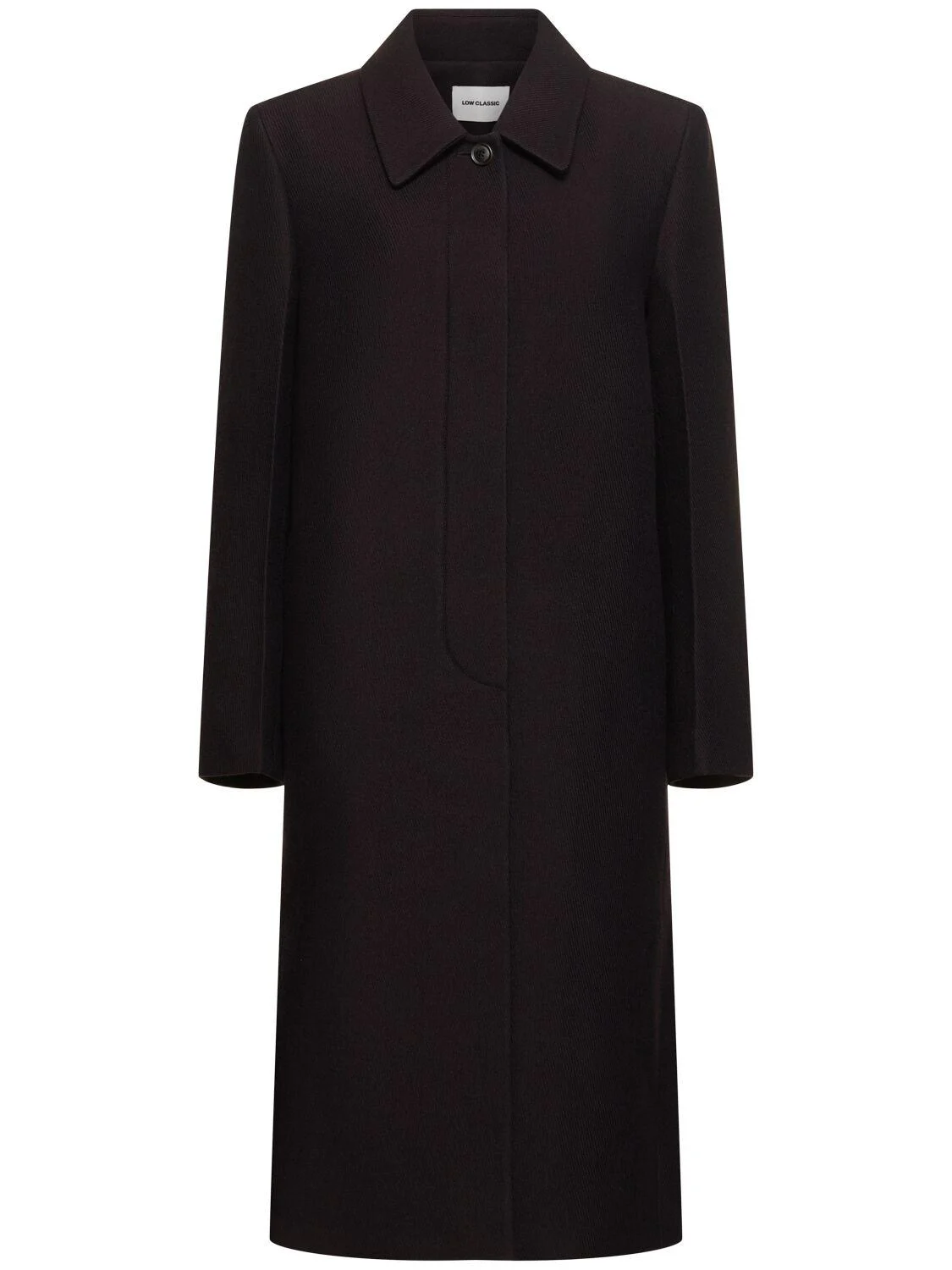 Wool twill long coat