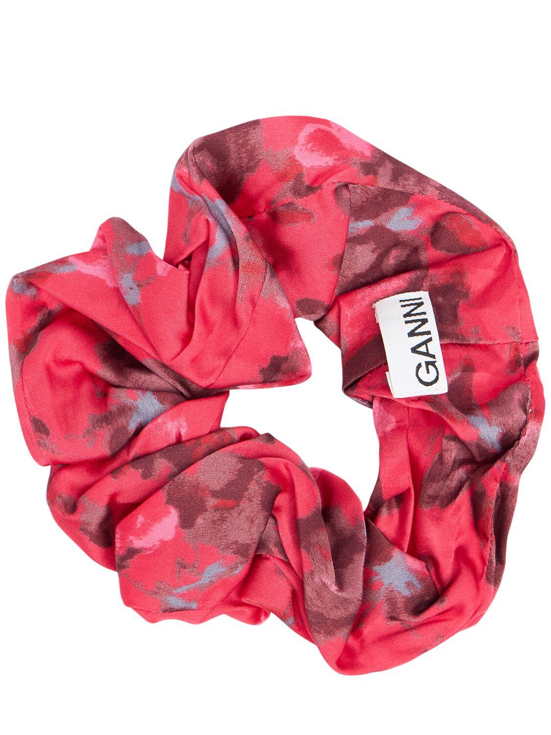 Printed satin scrunchie