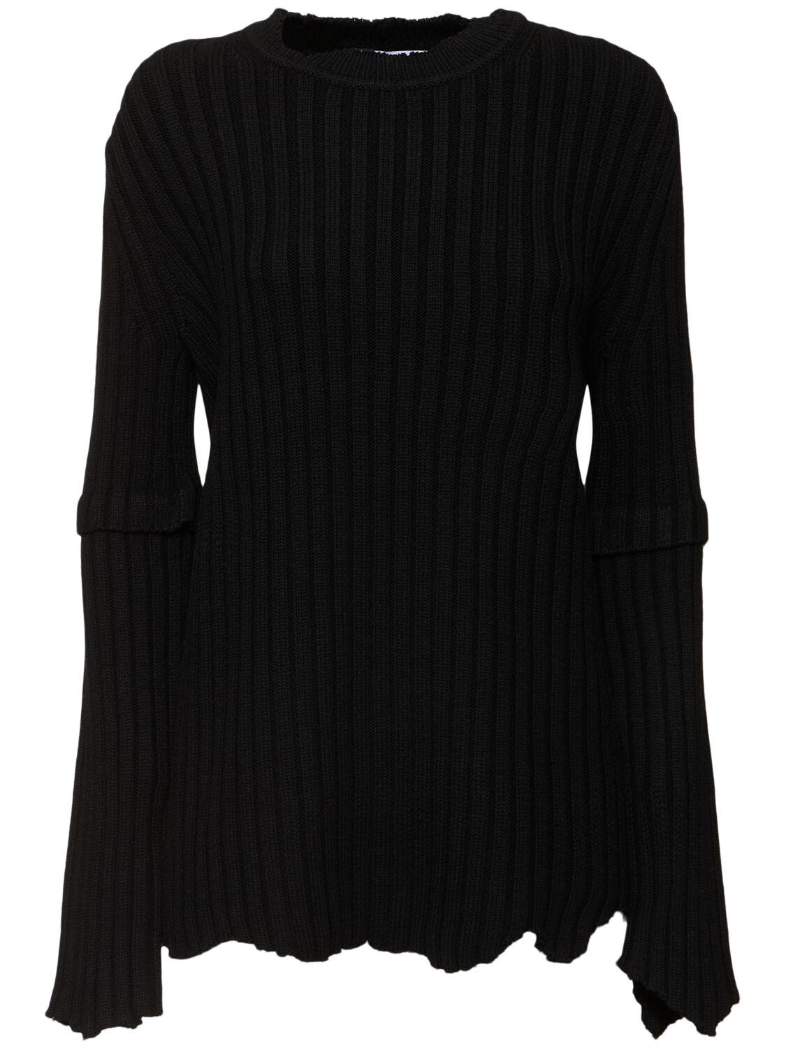 Rib knit wool top