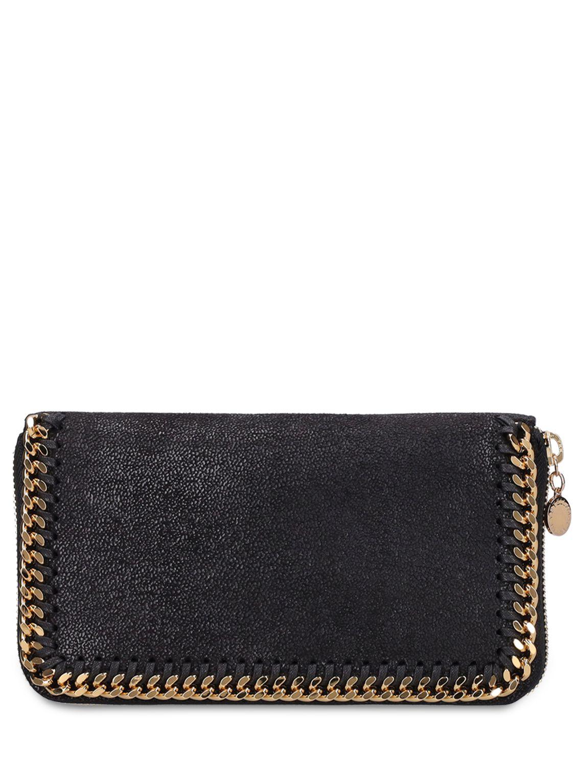 Falabella shaggy faux leather wallet