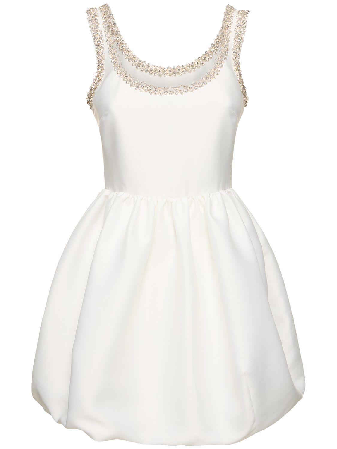 Embellished taffeta mini dress