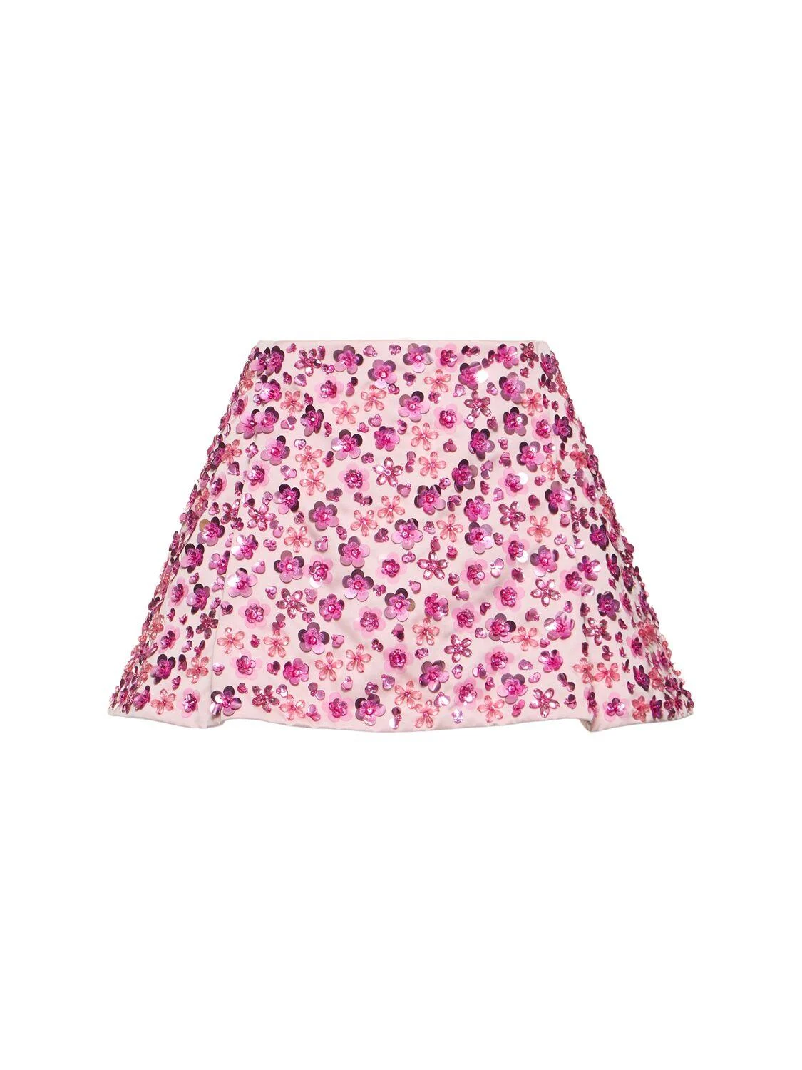 Embroidered duchesse mini skirt