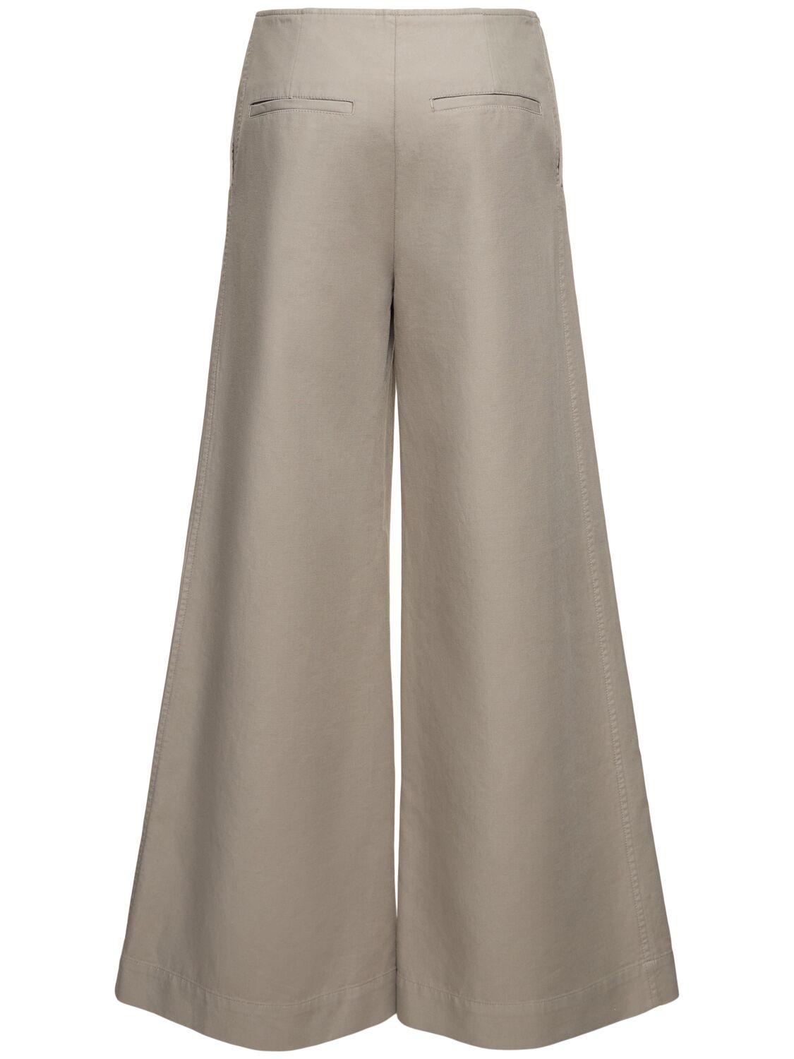 Zipped organic cotton wide pants