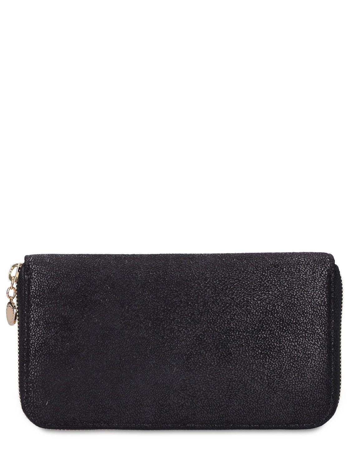 Falabella shaggy faux leather wallet