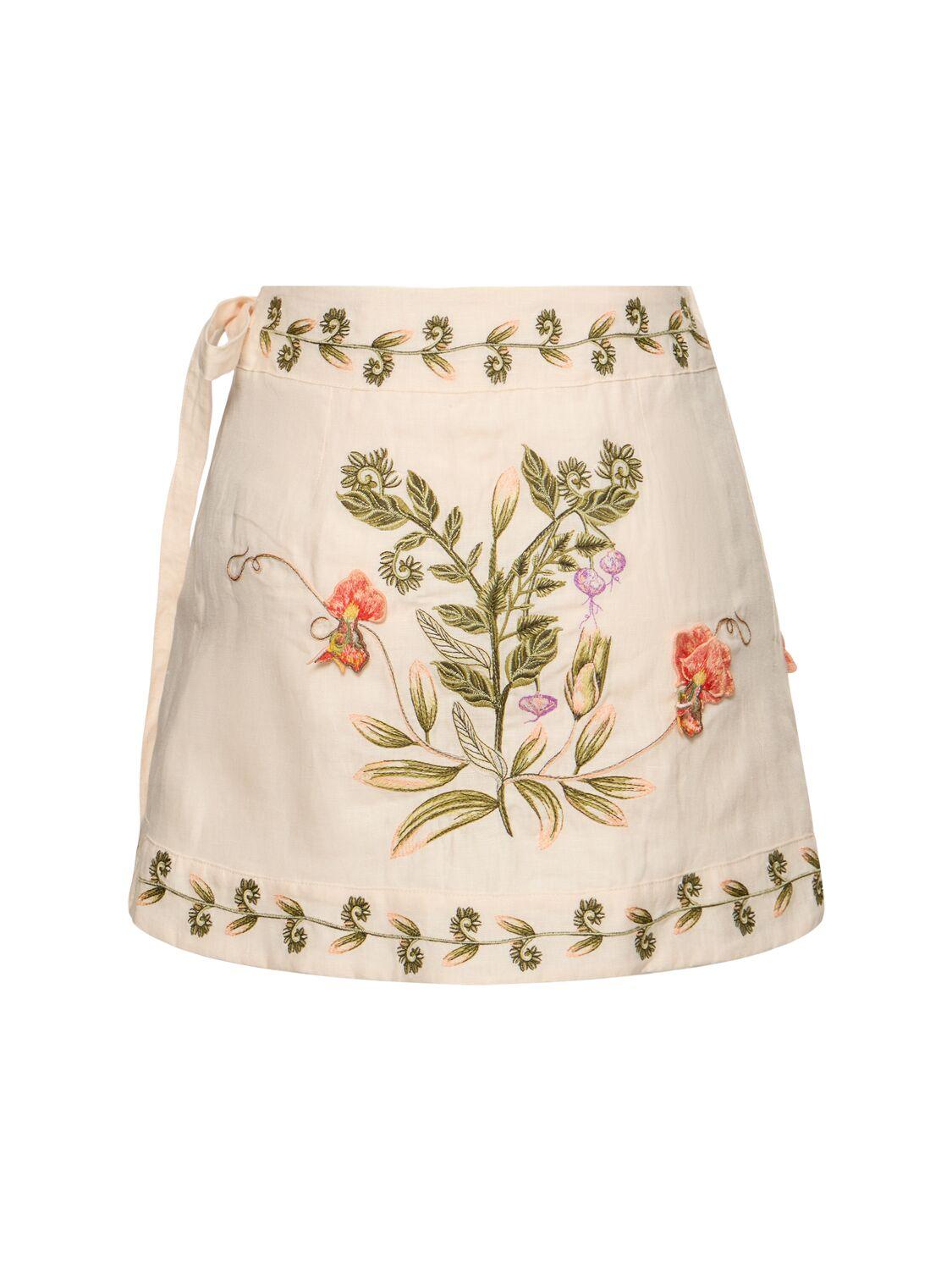 Luna linen mini skirt