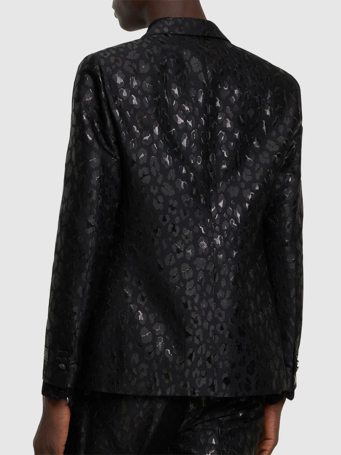 Lurex leopard jacquard blazer