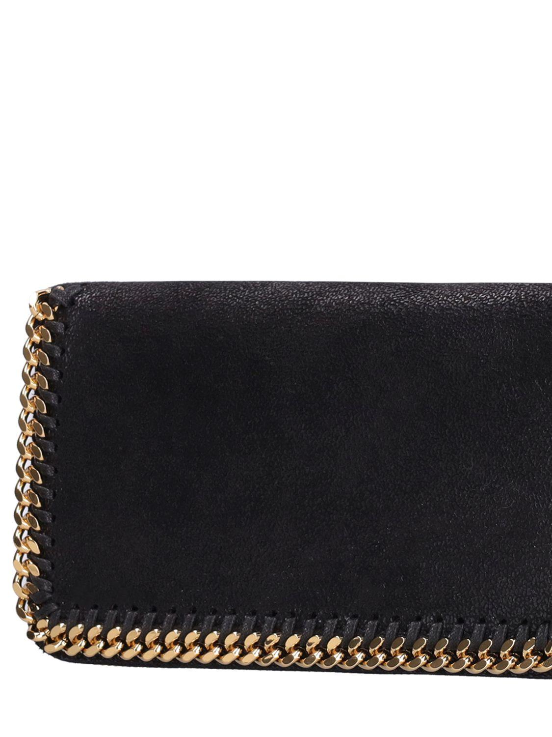 Falabella shaggy faux leather wallet