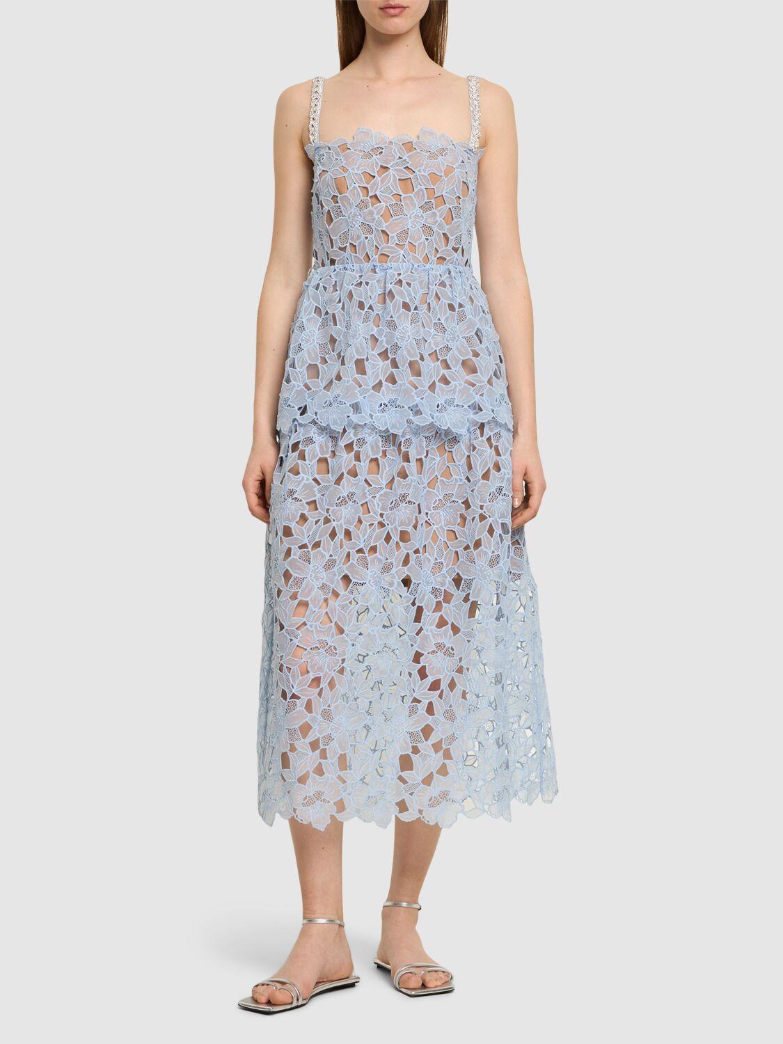 Organza lace midi dress