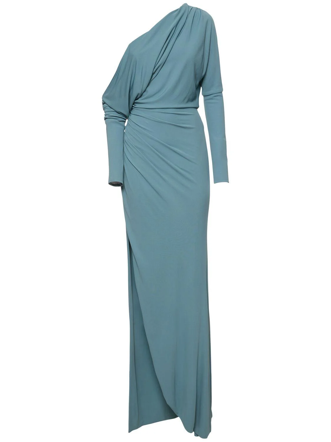 Draped jersey long dress