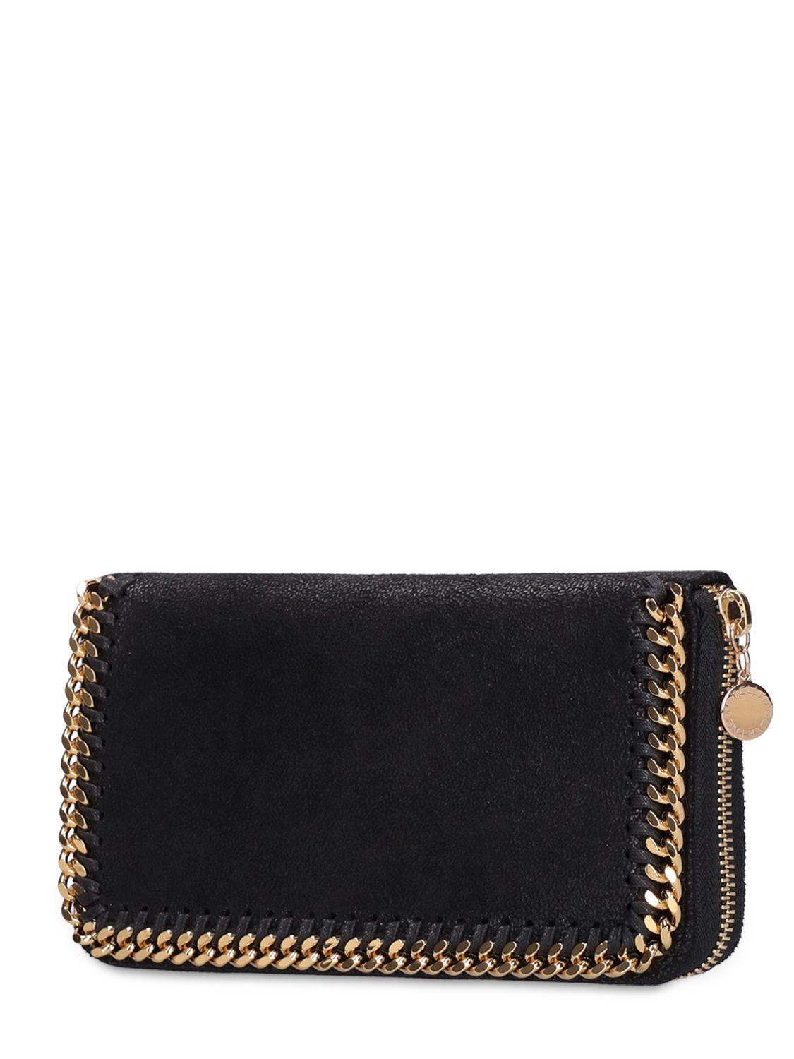 Falabella shaggy faux leather wallet