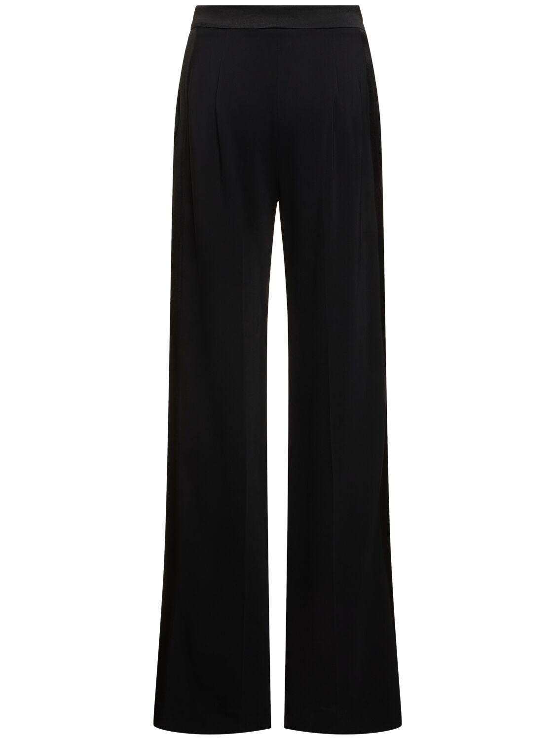 Flared stretch viscose cady pants