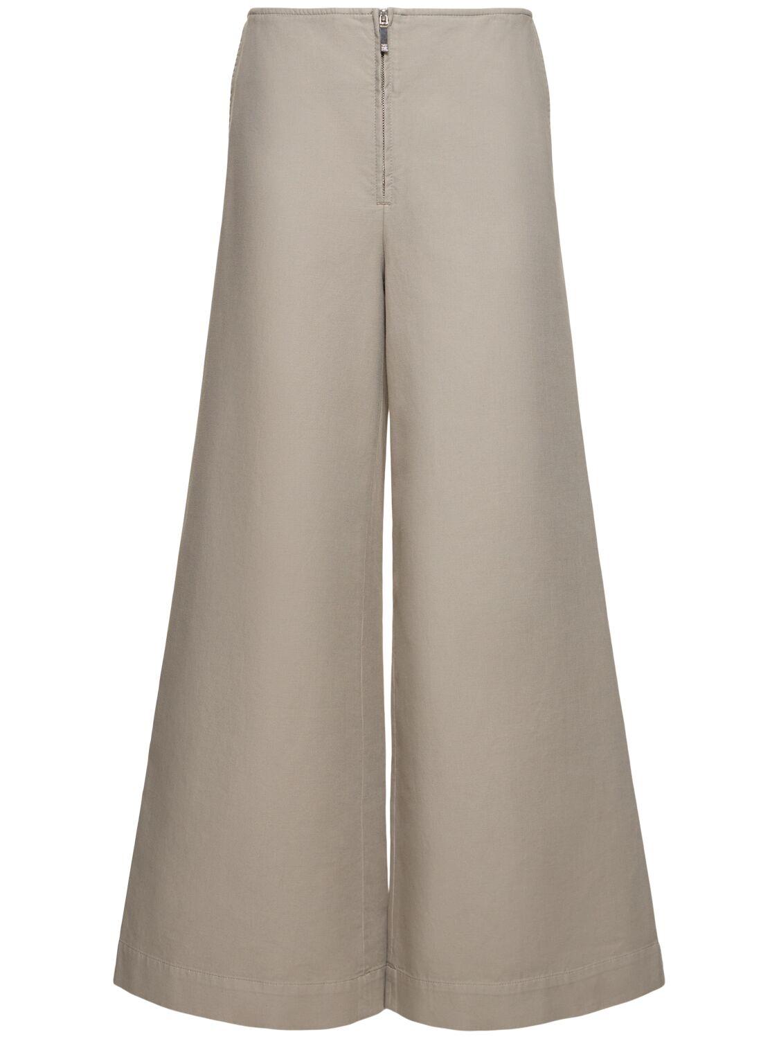 Zipped organic cotton wide pants